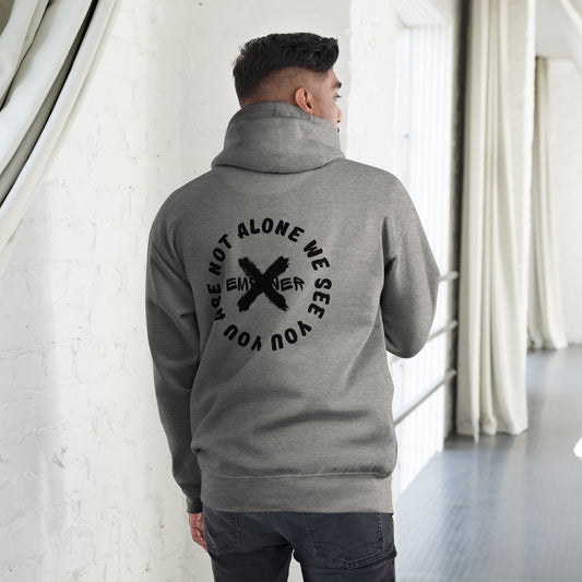 Carbon Grey Unisex Empower X "You Are Not Alone We See You" Mental Health Awareness Back Print Hoodie