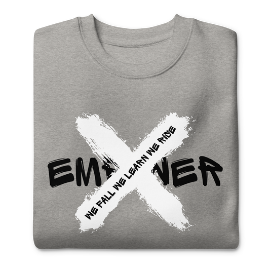Grey Empower X "We Fall We Learn We Rise" Quote Sweatshirt Jumper
