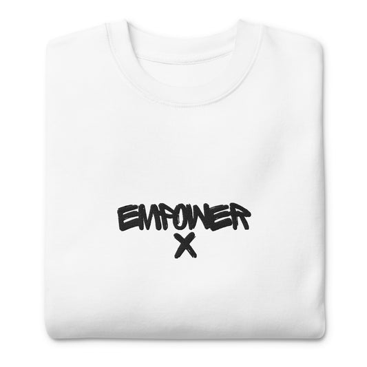 White Mens Empower X First Edition Series Embroidered Sweatshirt Jumper